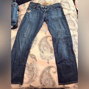 Rich & Skinny Dark Blue Denim with Patterned Waistband